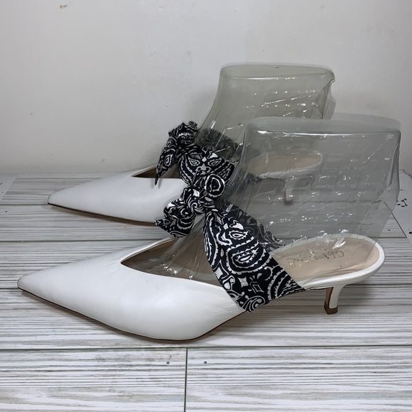 GIA COUTURE LEATHER GRAPHIC POINTED MULES 9 - Picture 2 of 9